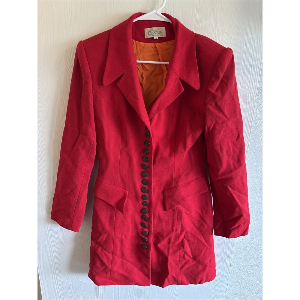 Vintage Yazaman - Red Button Down Long Sleeve Wool Jacket - Size 4